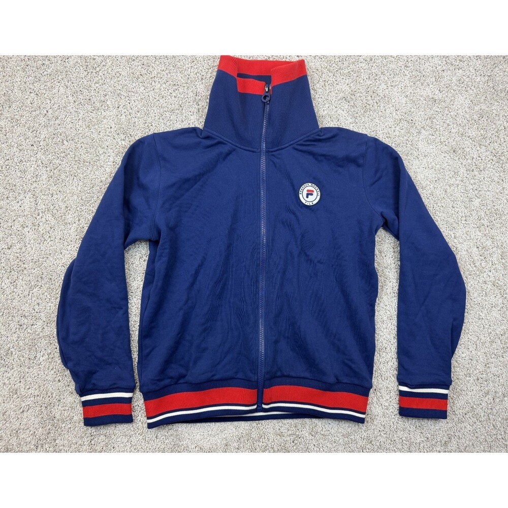 FILA x Brandon Maxwell Women's XL Track Jacket Navy Red Full Zip Designer